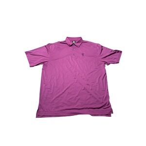 FootJoy FJ Golf Polo Shirt Mens XL Pink Striped Performance DryJoy Exceed